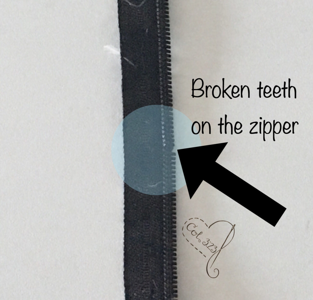 you will need to replace your zipper if the zipper has broken teeth