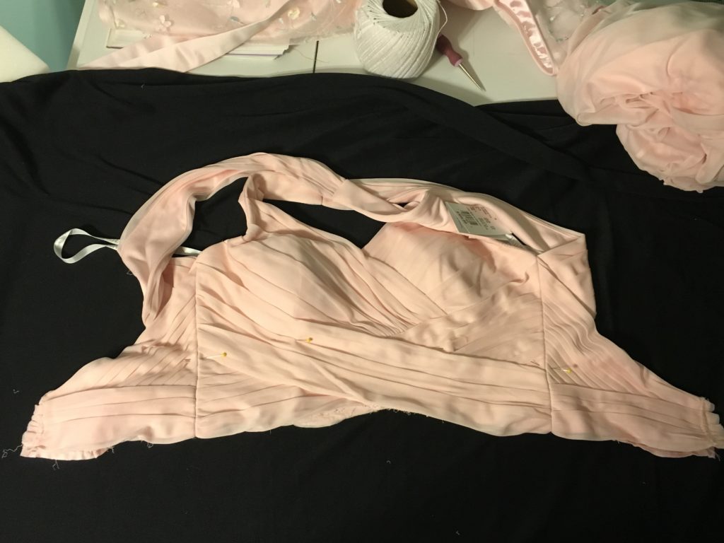 altering a bridesmaid dress