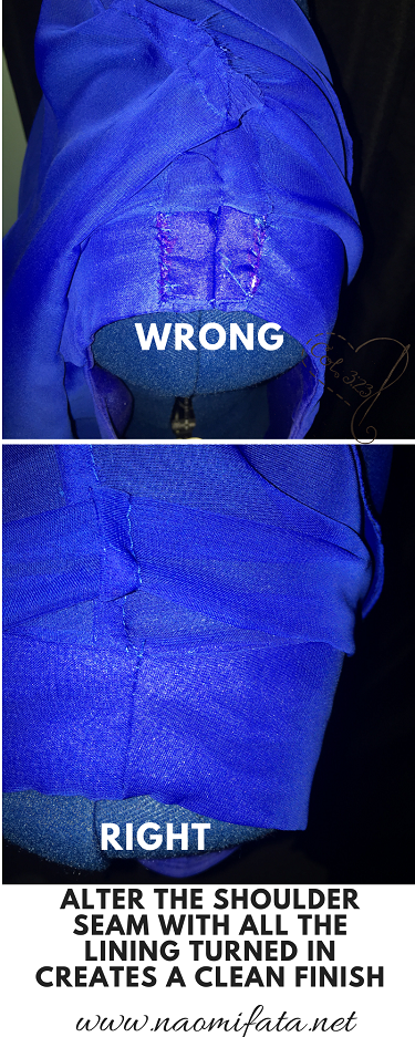 Alter a formal gown at the shoulder seams the right way
