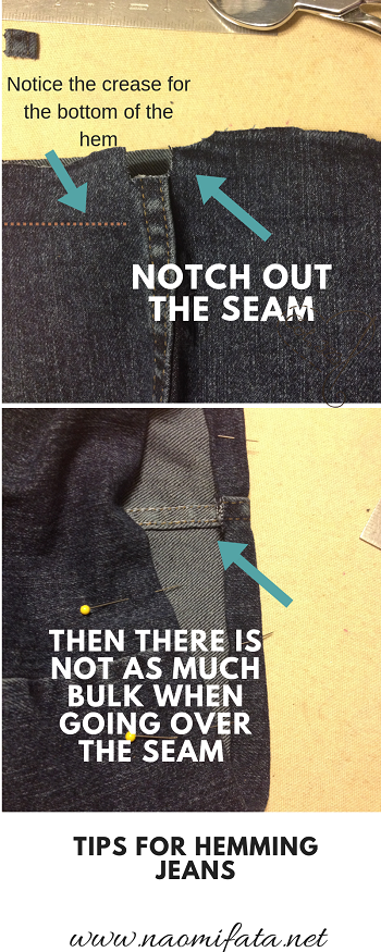 Alter you own jeans and learn to make a professional jean hem when shortening jeans, use the right thread and keep the machine from jamming