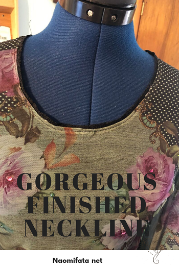 This is the finished result of the altered neckline