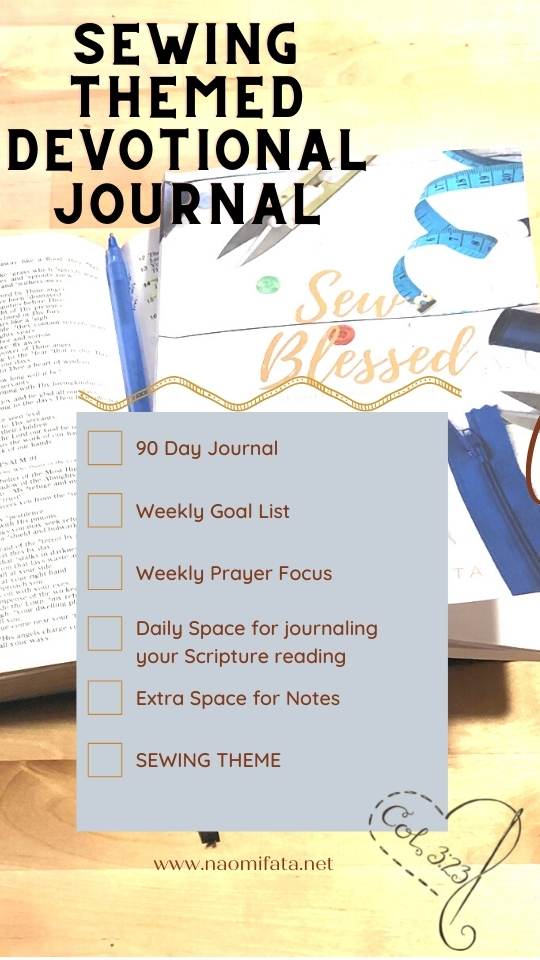Prayer focused sewing journal