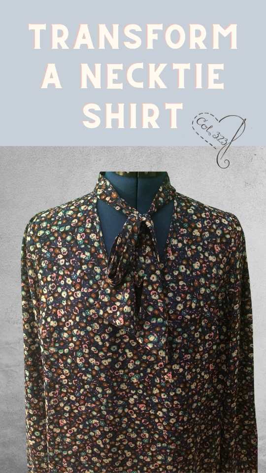 Use your sewing skills to alter the neckline of a necktie blouse