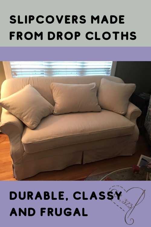 How to save money on slipcover with drop cloths