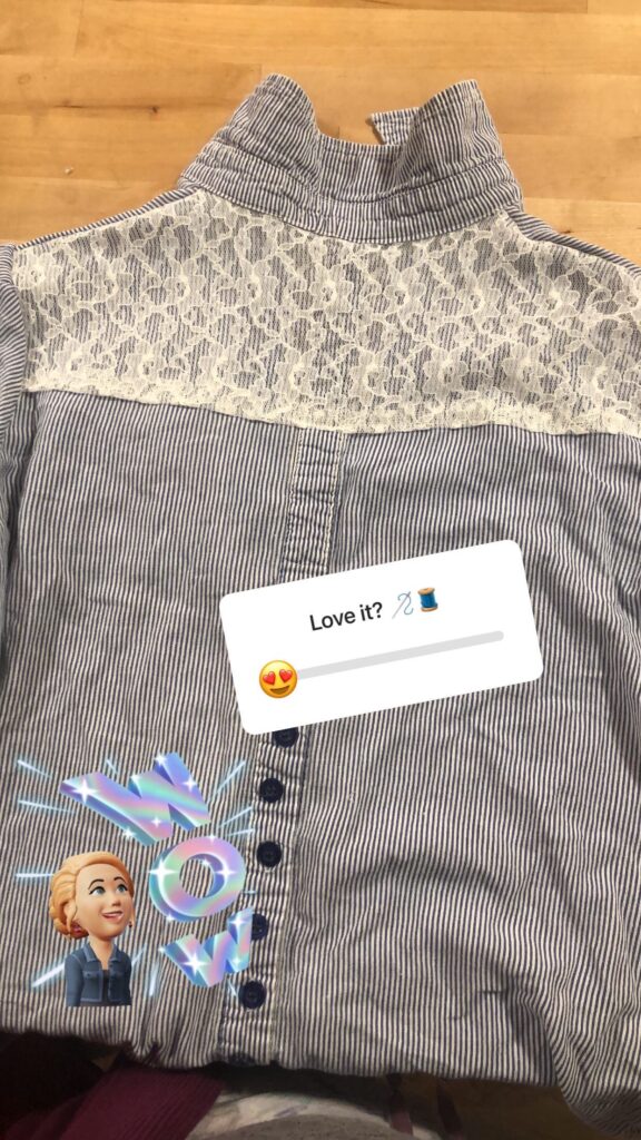 a finished product of sewing sustainably